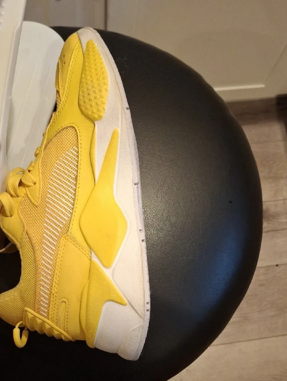 Puma Yellow Mesh Lace-Up Sneakers